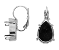 Earring Settings #7867 Rhodium for Pear 14x10mm Stones (10 Pair)